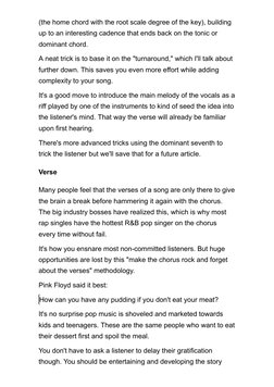 (the home chord with the root scale degree of the key), building
up to an interesting cadence that ends back on the tonic or
