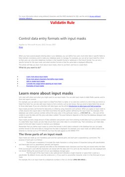 MS Access Validation Rules Guide | PDF | Data Type | Microsoft Access
