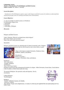 Intro to World Religions Module 1 | PDF | God | Monotheism