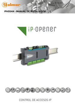 IPASSAN - MANUAL DE INSTALACIÓN
CONTROL DE ACCESOS IP
+
50-001-849
