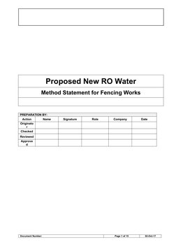 RO Water Fencing Installation Method | PDF | Personal Protective ...