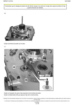 Comprobar que el vástago de pistón (A) del cilindro range no se atora en la caja de la caja de cambios. El eje
puede entonces