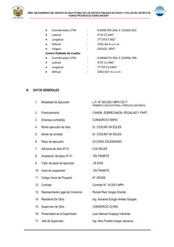  
  
OBRA: “MEJORAMIENTO DEL SERVICIO DE AGUA POTABLE DE LOS CENTROS POBLADOS DE ICHOCA Y COYLLUR DEL DISTRITO DE
HUARAZ-PROV