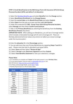 8 
 
STEP 2: Enroll Beneficiaries to the IND-Group Term Life Insurance (GTLI) & Group 
Personal Accident (GPA) and define % o