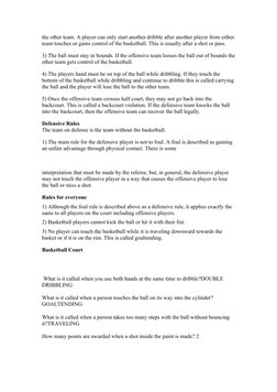 the other team. A player can only start another dribble after another player from either
team touches or gains control of the