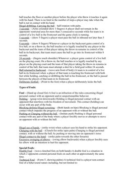 ball touches the floor or another player before the player who threw it touches it again
with his hand. There is no limit to
