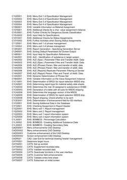 C1020001
EHS: Menu Exit 1 of Specification Management
C1020002
EHS: Menu Exit 2 of Specification Management
C1020003
EHS: Men