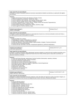 Unidad de aprendizaje 2: 
Límites y Continuidad. 
Semana 5,6 y 7 
Logro específico de aprendizaje: 
Al finalizar la uni