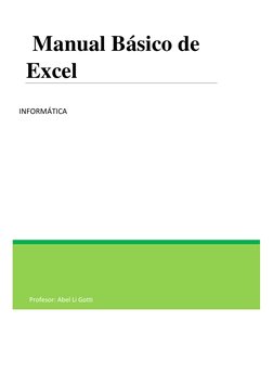  
 
 Manual Básico de  
Excel 
 
 
INFORMÁTICA 
 
 
 
 
 
 
 
 
 
 
 
 
 
 
 
 
 
 
 
 
 
Profesor: Abel Li Gotti 
 
