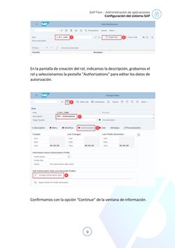 SAP Fiori – Administración de aplicaciones   
Configuración del sistema SAP 
9 
 
 
 
En la pantalla de creación del rol, in