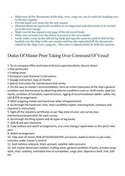 Master Hand Over Note Ship Master Handover Procedures | PDF | Sea Captain | Ships