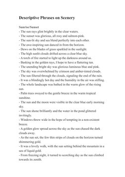 Descriptive Phrases for Scenic Writing | PDF | Sky | Cloud