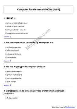 Computer Fundamentals MCQs Set 1 | PDF | Computer Data Storage ...