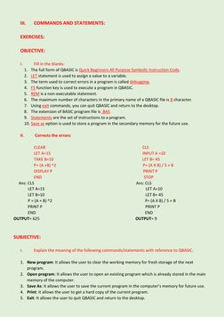 QBASIC Basics for Class 6 Students | PDF | Variable (Computer Science ...
