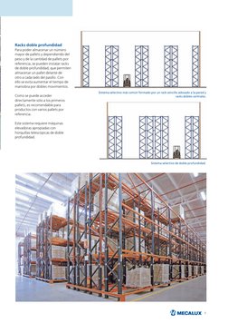 3
Sistema selectivo más común formado por un rack sencillo adosado a la pared y 
racks dobles centrales.
Sistema selectivo de