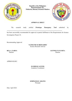 Republic of the Philippines 
Bansud Institute Inc.
Poblacion, Bansud, Oriemtal Mindoro
APPROVAL SHEET
The  research  study  e