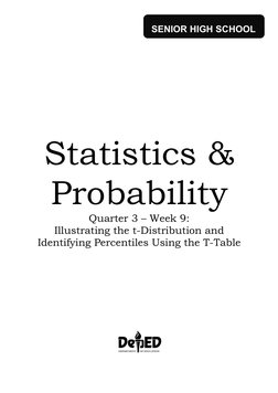 iii 
 
 
 
 
 
 
 
 
 
 
Statistics & 
Probability 
Quarter 3 – Week 9: 
Illustrating the t-Distribution and 
Identif