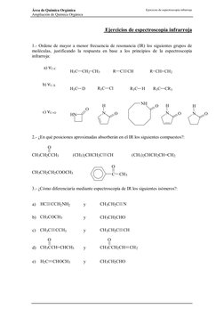 Área de Química Orgánica 
Ampliación de Química Orgánica 
Ejercicios de espectroscopía infrarroja
 
 
 
HN
O
N
O
H
N
O
H
N
O