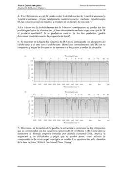 Área de Química Orgánica 
Ampliación de Química Orgánica 
Ejercicios de espectroscopía infrarroja
 
 
4.- En el laboratorio s