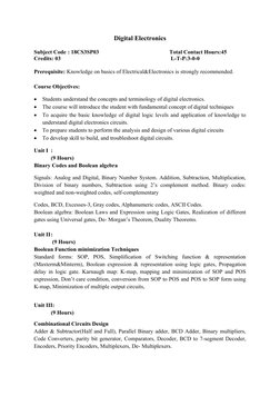 Digital Electronics      
Subject Code : 18CS3SP03     
Total Contact Hours:45
Credits: 03
             L-T-P:3-0-0
Prerequis