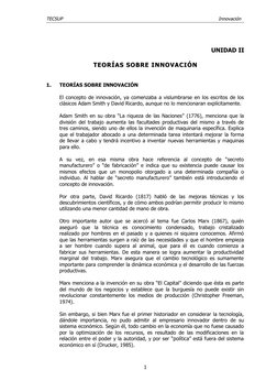 TECSUP 
    Innovación
UNIDAD II
TEORÍAS SOBRE INNOVACIÓN
TEORÍAS SOBRE INNOVACIÓN
1.
TEORÍAS SOBRE INNOVACIÓN
El concepto de