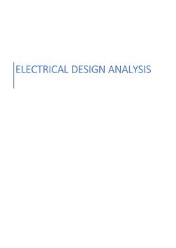  
 
 
 
ELECTRICAL DESIGN ANALYSIS 
 
 
 

