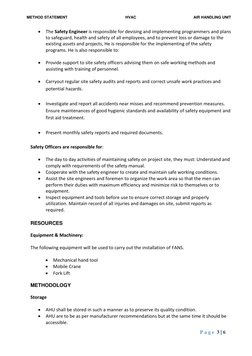 AHU Installation Method Statement | PDF | Occupational Safety And ...