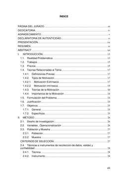 viii 
ÍNDICE 
 
PÁGINA DEL JURADO .........................................................................................