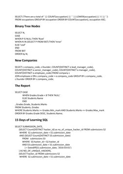 SQL Query Solutions for Hackerrank | PDF | Databases | Information ...