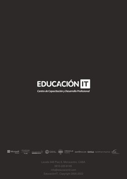 www.educacionit.com
Lavalle 648 Piso 8, Microcentro, CABA 
0810-220-8148 
info@educacionit.com
EducaciónIT. Copyright 2005-20