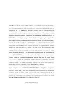 de las Personas de esta misma ciudad, conforme a lo establecido en los artículos treinta y
tres (33) y cuarenta y tres (43) d