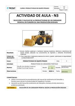 CURSO: PRODUCTIVIDAD DE EQUIPO PESADO 
Carrera 
C2 
Semestre: 
III 
Página 1 de 3 
  
 
 
 
 
 
Resultado: 
1. Innovan,