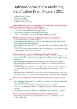 HubSpot Social Media Exam Answers 2022 | PDF | Popular Culture & Media Studies | Social Media