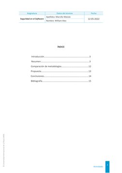 Asignatura 
Datos del alumno 
Fecha 
Seguridad en el Software 
Apellidos: Marcillo Matute 
12-05-2022 
Nombre: William Alex