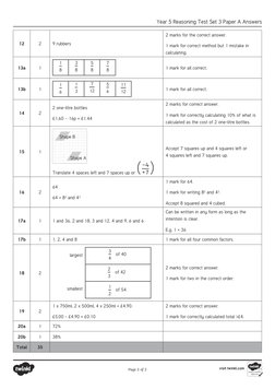 Year 5 Reasoning Test Set 3 Answers | PDF