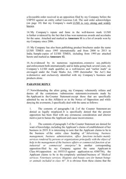 a favourable order received in an opposition filed by my Company before the
USPTO against an entity called Luscious Ltd. The