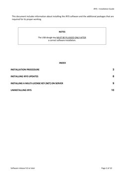 iRYS Software Installation Guide | PDF | Installation (Computer ...