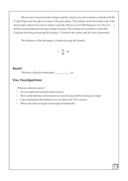 Microscope is focused on these fringes and the vertical cross wire is made to coincide with the 
n
th dark fringe near the