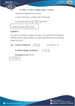 Sol. 
yo= 3días <> 1/3 obra ; ayudante= 6días <> 1/2 obra
Analizamos el trabajo que hacen en un día:
yo= haré 1/9 de la obra