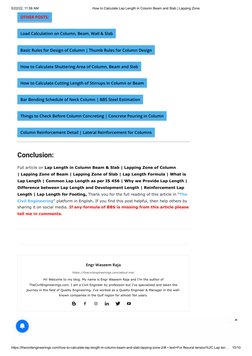 Lap Length Calculation in RCC Structures | PDF | Reinforced Concrete ...