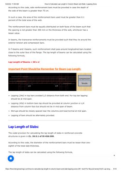 Lap Length Calculation in RCC Structures | PDF | Reinforced Concrete ...