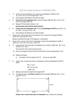 CSEC Construction Mathematics Questions | PDF | Rectangle | Triangle