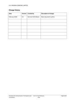 K.A. KWANSA COMPANY LIMITED 
Procedure for Communication, Participation and 
Consultation 
Ver. 0.1 From February, 
2018 
Pag