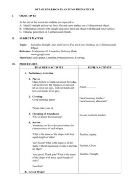 Grade 2 Lesson on Lines and Surfaces | PDF | Shape