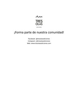  
¡Forma parte de nuestra comunidad!
Facebook: @tresolasediciones (https://www.instagram.com/tresolasediciones/) (https://www