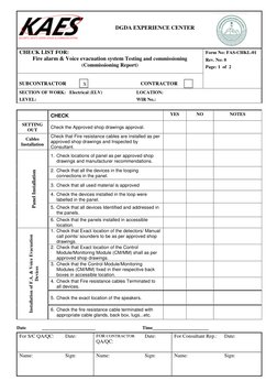 Fire Alarm System Testing Checklist | PDF | Electricity | Building ...