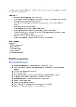 monthly, or annual basis. Figure out what is working and what is not. ALways be in constant
research and development.
Checkli