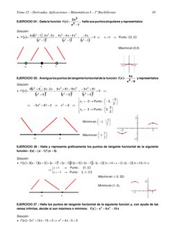 Tema 12 – Derivadas. Aplicaciones – Matemáticas I – 1º Bachillerato 
 
10 
EJERCICIO 24 : 

 
los
represénta
 
 y
singulare