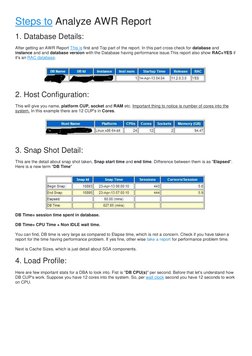 AWR Report Analysis in Oracle: 10 Steps | PDF | Databases | Central ...