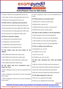 Active/Passive Voice for SSC CGL Exams | PDF | Verb | Grammatical Tense